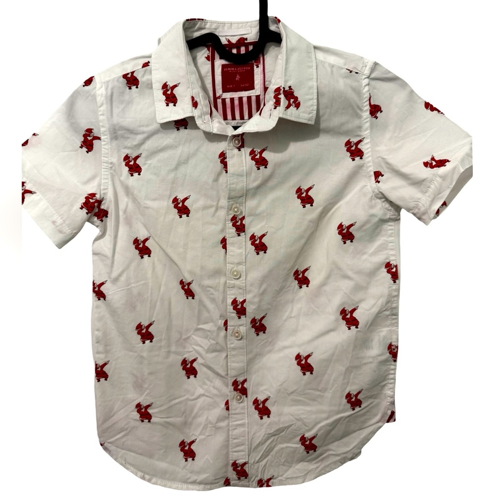 Boys Stylish Santa Claus Christmas Shirt Size 7